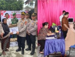 Polres Sergai Gelar Bakti Sosial Sambut HUT Bhayangkara ke-79: 100 Warga Dapat Layanan Kesehatan Gratis dan Sembako